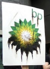 oiled bp sign