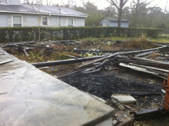 thomas benton evans jr's home after demolition in 2012