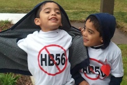 kids at anti hb 56 rally